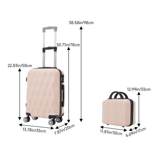 2pcs abs hard shell suitcase - 2pcs,