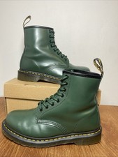 Dr. Martens Docs DM’s 1460 Green Smooth  Leather 8 Eyelet Boots UK 6.5 EU 40 VGC