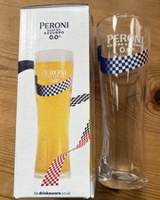 BOXED PERONI Nastro Azzurro Half 1/2 Pint Glass BRAND NEW 4 available 