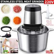 3L Electric Meat Grinder Mincer Mixer Blender Food Chopper Processor Blenders