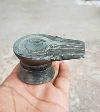 Vintage Old Original Handmade Black Stone Lord Shiva Linga Statue Figure STO31