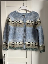 Pachamama Hand Knitted Hazy Sheep Jumper Cardigan, 100% Wool, Size Medium