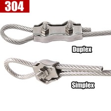 Simplex/Duplex Clips 304 Stainless Steel Wire Rope Cable Grips Clamp 2mm - 10mm