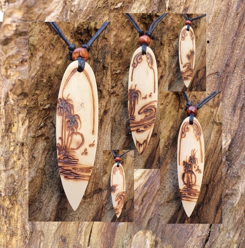 Necklaces wooden surfboard - wooden,