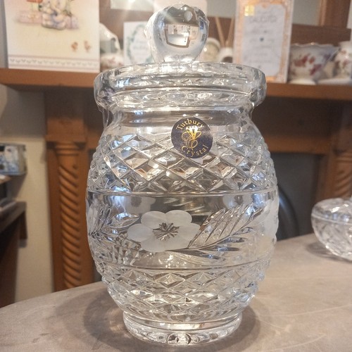 Tutbury crystal biscuit barrel - tutbury,
