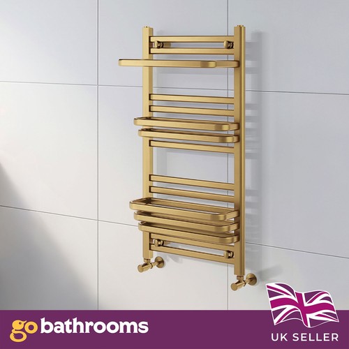 Gold bathroom radiator heated - gold,