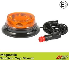Low Profile Led Flashing Magnetic Suction Amber Warning Beacon Light 12V 24V