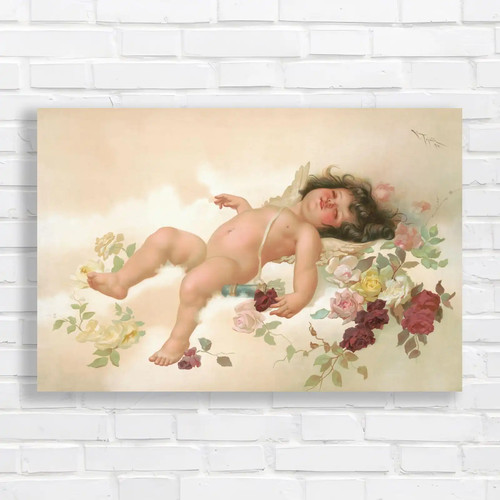 Ethereal floral cherub canvas - ethereal,