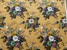 Beautiful unused vintage 50's 60's Sanderson linen union floral fabric, by the M