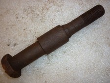 VINTAGE BRITISH MOTORCYCLE SIDECAR FITTING - SHOULDERED SHAFT & NUT - NEEDS WORK