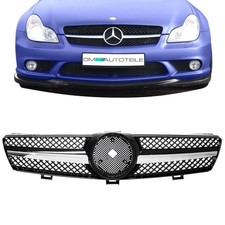 Twin Blade Front Grille Black / Chrome Sport for Mercedes CLS C219 W219 04-08
