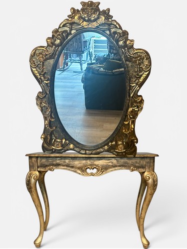 Upcycled gilded console - upcycled, with