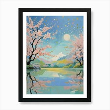Cherry Blossom Lake no1 Art