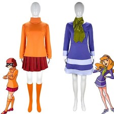 Cosplay Costume Scooby-Doo Velma & Daphne Costume Adult Women Halloween Party~UK