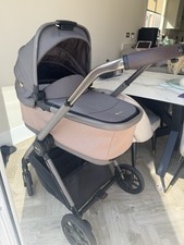 Silver Cross Reef Earth Pram Bassinet And Seat Unit With Raincovers