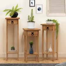 Corona Set of 3 Plant Stands Hallway Tables Mexican Pine by Mercers Furniture® 
