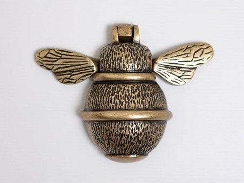 Solid brass bumble bee door - solid,