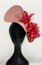 Ascot Fascinator Kentucky Derby Pink Floral Large