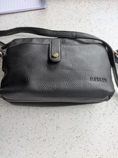 L Credi Black Leather Handbag