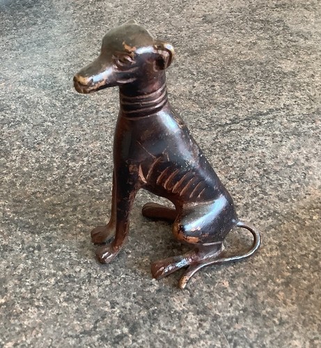 Bronze greyhound dog figurine - bronze,