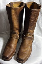 FRYE Women’s Harness Leather Boots Tan Oiled Mid-Calf  77300 Size 7.5 M EUC