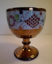 Antique Copper and Pink Lustre Goblet , Tef CLG#2