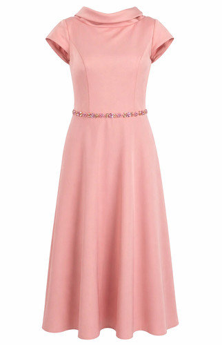 Ronald joyce pink midi dress - ronald,