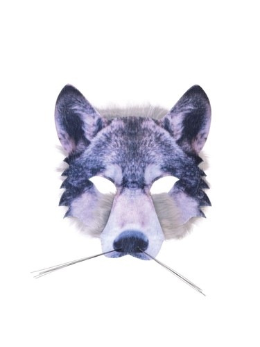 Grey wolf face mask - wolf,