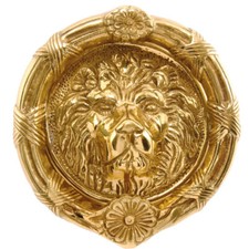UAP 6 Inch Classic Lion Head Door Knocker for Front Doors, Polished Brass