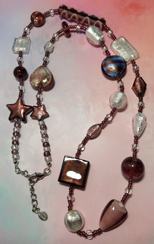 Murano glass necklace with 24k - necklace,