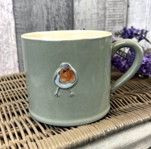 Langs stoneware embossed robin - langs,