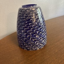 vintage Blue white snake skin swirl Glass Lamp Shades