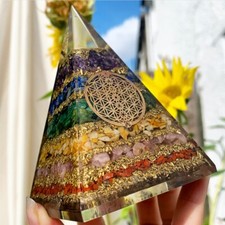 7 Chakra Orgonite Crystal Pyramid Orgone Natural Healing Stones Gemstone Shop UK