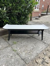 Vintage 60s Formica Coffee Table My Myers. Fully Restored. Black, Grey And White