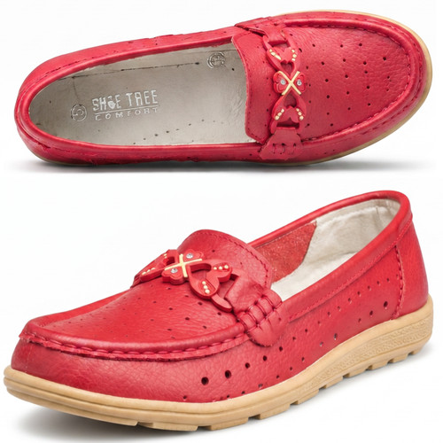 Womens loafers flat leather - flat,