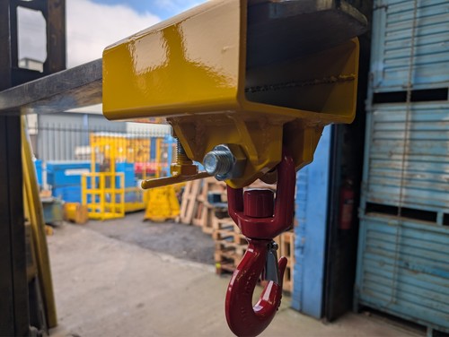 Forklift mounted lifting hook - forklift,