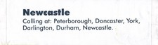 Railway Carriage Window Label, Doncaster Newcastle British Rail 1996