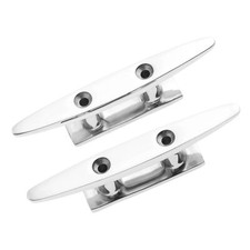 1Pair Boat Yachting Cleats Stainless Steel 100mm 4" Flat Top Low Deck Silhouett