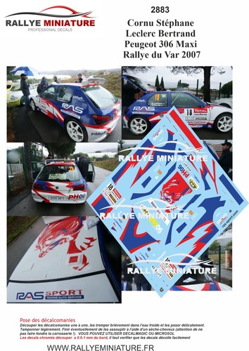 Decals ref 2883 peugeot - 1/43,