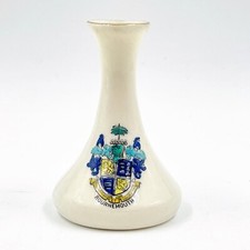 VINTAGE CRESTED CHINA HERALDIC SOUVENIR MODEL OF VASE - BOURNEMOUTH CREST