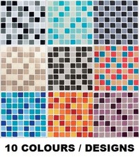 Mosaic Tile Stickers Transfers, 24 or 48 for 150mm x 150mm / 6 Inch Waterproof