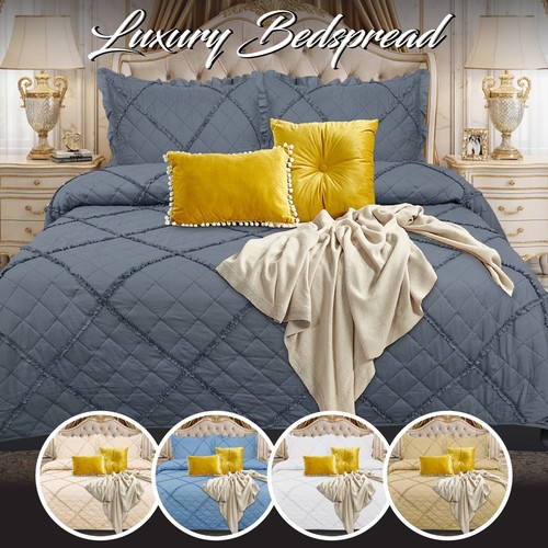 Piece quilted bedspread bed - piece,