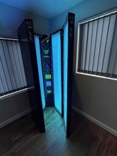 VT20 Stand Up Sunbed - 20 Tube RECONDITIONED HOME USE SUNBED in BLACK 250 Watts