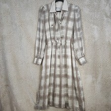 Fink Modell Vintage 70s/80s Womens Midi Dress Belted Button Front Check Print 12