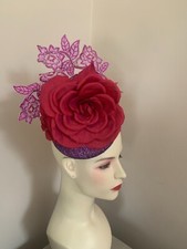 Galway races headpiece/special occasion hat/wedding hat/ lace hat/rose hat