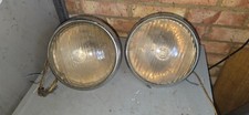 LUCAS KING OF THE ROAD HEADLIGHTS PAIR 8" RARE SIDE MOUNTS LOVELY GLASS USED