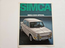 SIMCA 1000 SPECIAL SALES