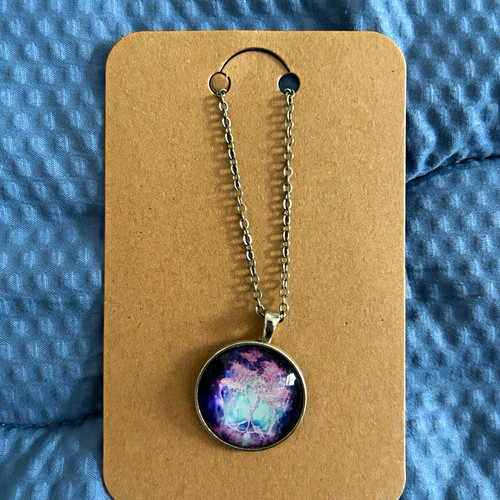 Round purple blue glass - round, purple/blue