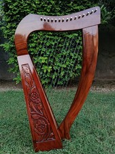 15 String Harp Celtic Irish Solid Wood Traditional With Tuning Key Wrench & Bag