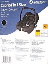 Maxi-Cosi CabrioFix i-Size Car Seat Car Seat Group 0+ 0-12M 12kg